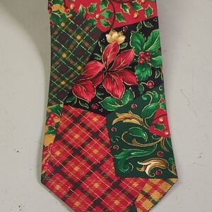 Festive Red and Green Holiday Tie